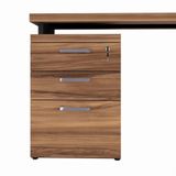 Gaveteiro Lateral Office Com Extensão 2 Gavetas E 1 Pasta Nogal-preto