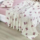 Jogo De Cama Solteiro Estampado 03 Peças 200 Fios Avere Borboletas Borboletas