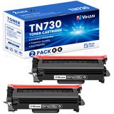 Cartuchos De Toner Vihan Tn730 Tn-730 Pretos (pacote Com 2) Brother