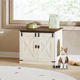 Caixa De Areia Para Gatos Hzuaneri Rustic Branco/marrom Cb84514x