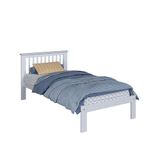 Cama De Solteiro Júlia De Madeira Maciça Com Lastro Branco