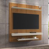 Painel Para Tv Até 60 Polegadas Com Prateleiras Multimóveis Cr45286 Ripado/off White