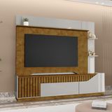 Rack Com Painel Para Tv Até 75 Polegadas Com 2 Portas E 1 Gaveta Multimóveis Cr45276 Naturalle/off White