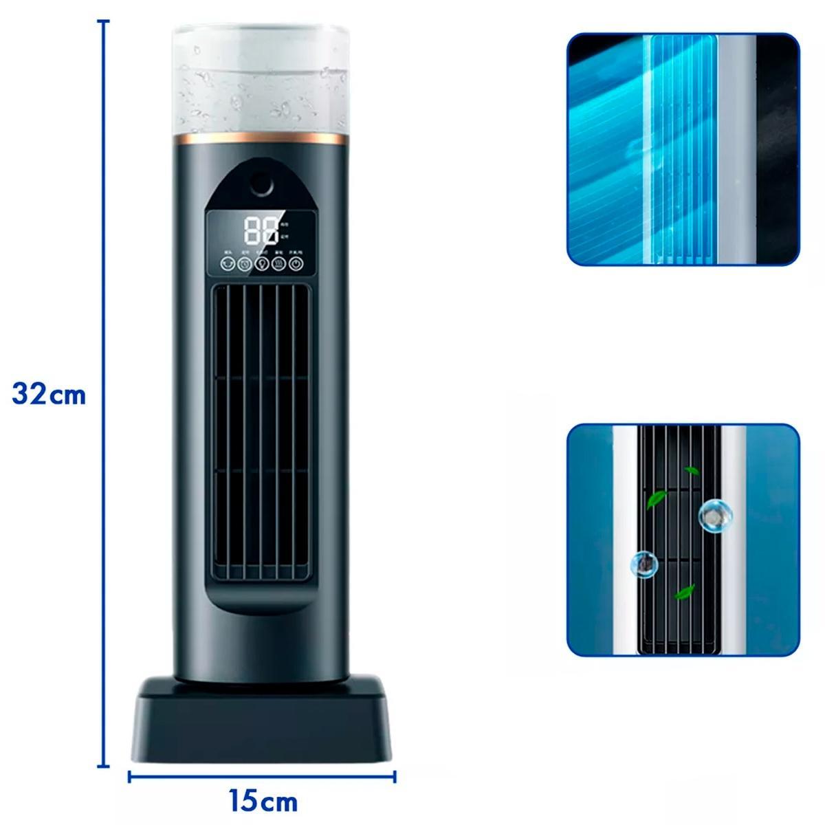 Ventilador De Torre Sin Aspas Con Luz LED - Silencioso, Recargable Por USB, Perfecto Para Dormitorio Y Oficina