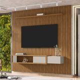 Painel Para Tv Até 85 Polegadas Ripado Com 1 Gaveta E Nicho Multimóveis Cr45283 Naturalle Off White