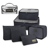 Kit Organizador De Malas 6 Peças + Necessaire Rocambole Preto