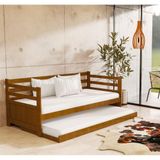 Bicama Solteiro Vintage Enjoy Com 2 Colchões Madeira - Imbuia - Marrom