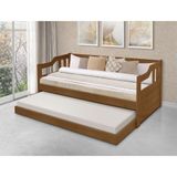 Sofá Cama Solteiro Com Braços +2kits Atraente - Imbuia - Marrom