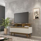 Rack Para Tv Até 50 Polegadas Com Nicho E 2 Portas Retrô Multimóveis Cr45294 Cinamomo Off White