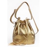 Bolsa Saco Ombro Transversal Feminina Tiracolo Couro Bronze
