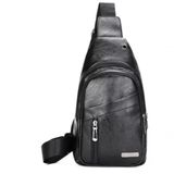 Bolsa Transversal Masculina Couro Ombro Peito Nova Pochete Preto Unissex