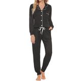 Pijama Swomog Para Mulheres, Pijamas De Manga Comprida, 2 Peças, Cinza Escuro