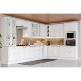 Cozinha Modulada Americana 19 Peças 6aéreos+6balcões+ 2 Paneleiros +5complementos C5p56 Branco2 Aéreos + 1 Balcão + 1 Complemento