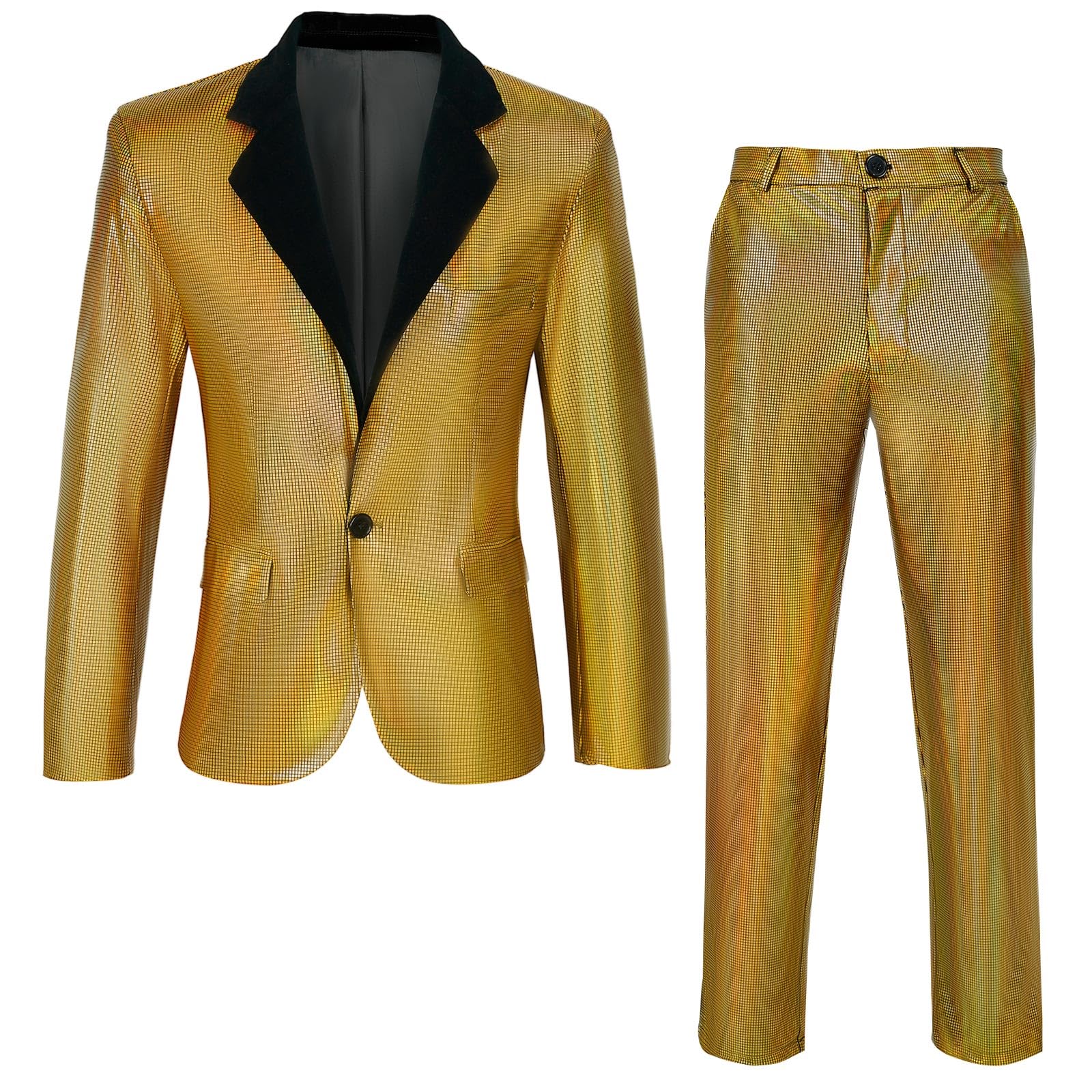 Costume Bongzuo, Conjunto De Roupas De Discoteca Dos Anos 70, Com Lantejoulas Brilhantes Para Homens