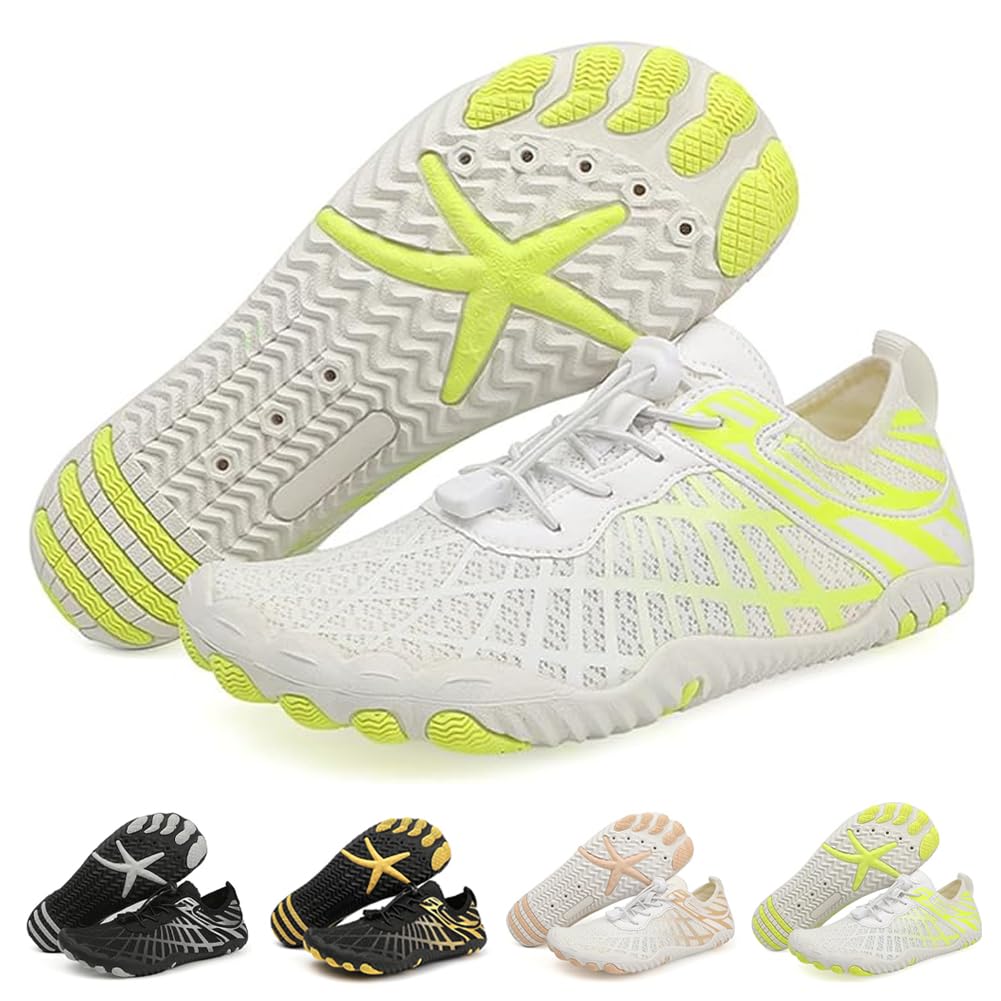 Sapatos Descalços Calçados De Caminhada Com Pés Descalços Femininos/masculinos Brancos/verdes