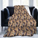 Cobertor Carwayii Coffee Crow Flannel 130x150cm Para Viajar