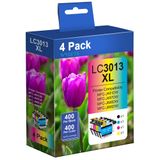 Cartuchos De Tinta Wiseta Lc3013 Lc3011 Para Impressora Brother Mfc