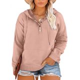 Blusas Com Capuz Eytino Femininas Plus Size, Gola De Botão 2x Rosa