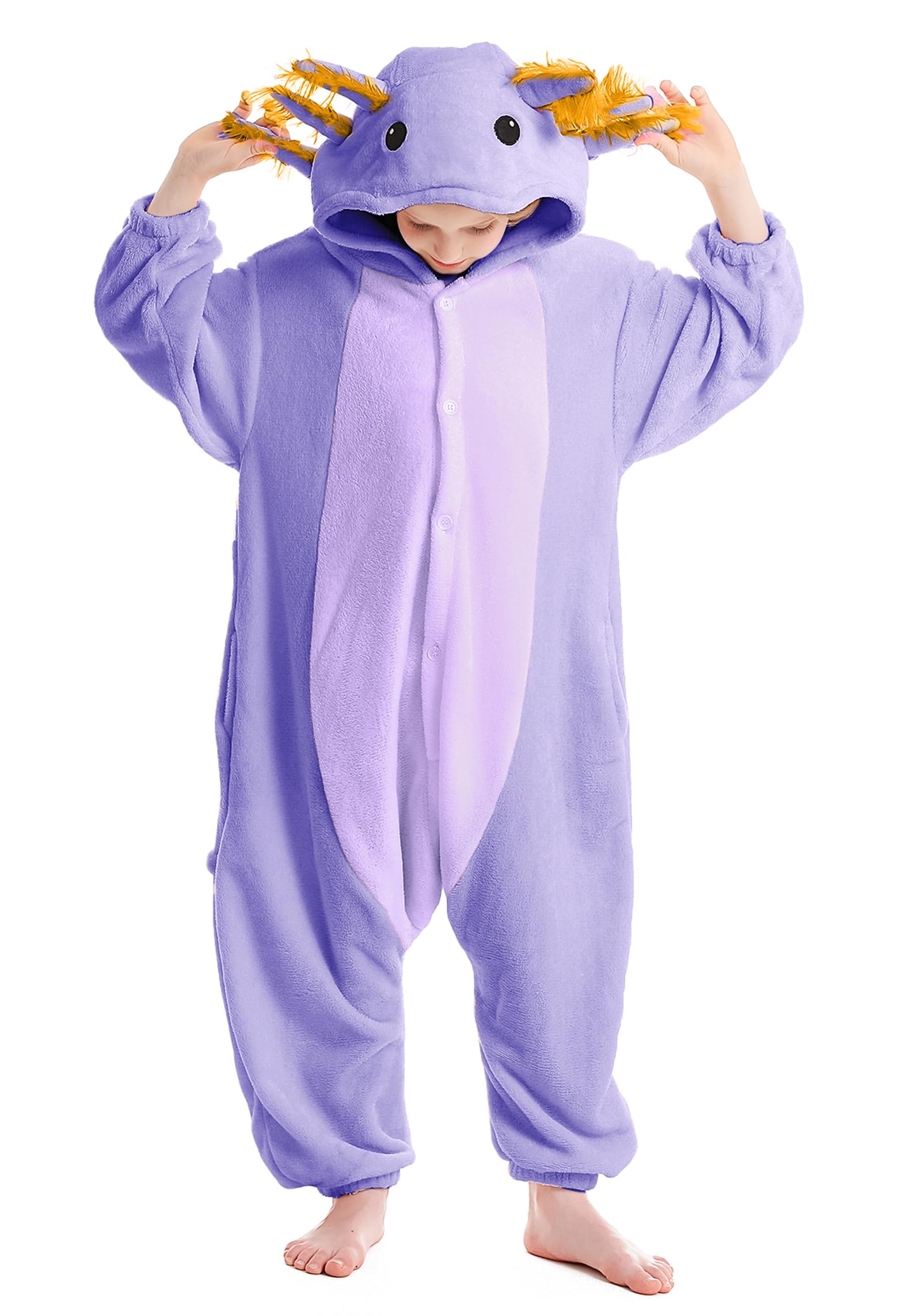 Onesie Atoz Unissex Animal Animal Axolotl Purple 4-5 Anos