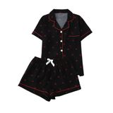 Conjunto De Pijama Feminino Sweatyrocks Com Estampa Fofa De Manga Curta