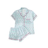 Conjunto De Pijama Feminino Sweatyrocks, Fofo, Estampado Em Poliéster Azul