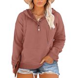 Blusas Com Capuz Eytino Femininas Plus Size Com Gola De Botão Rosa 2x