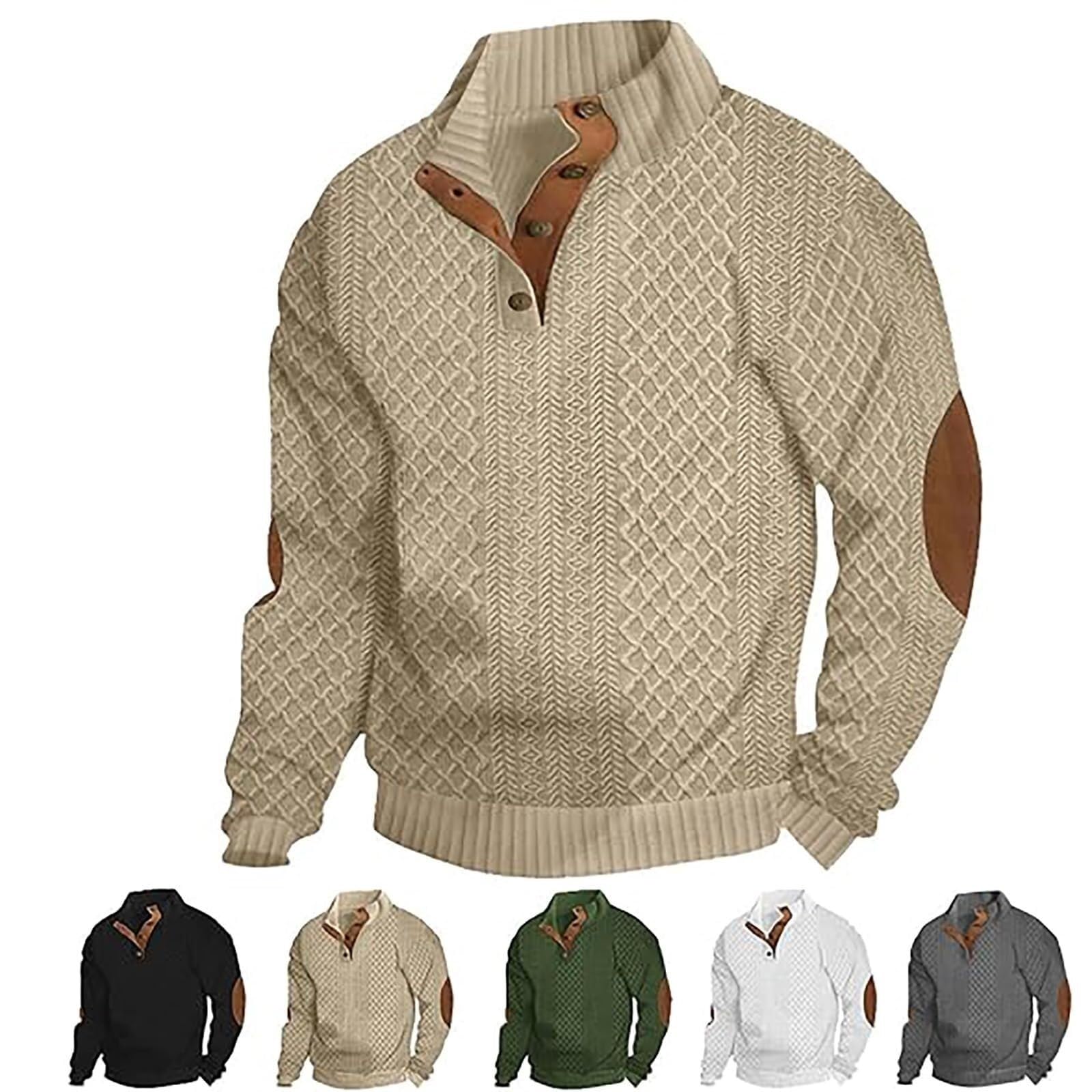 Suéter Masculino Veponoix Islandês Com Cotoveleiras Cáqui Xxl