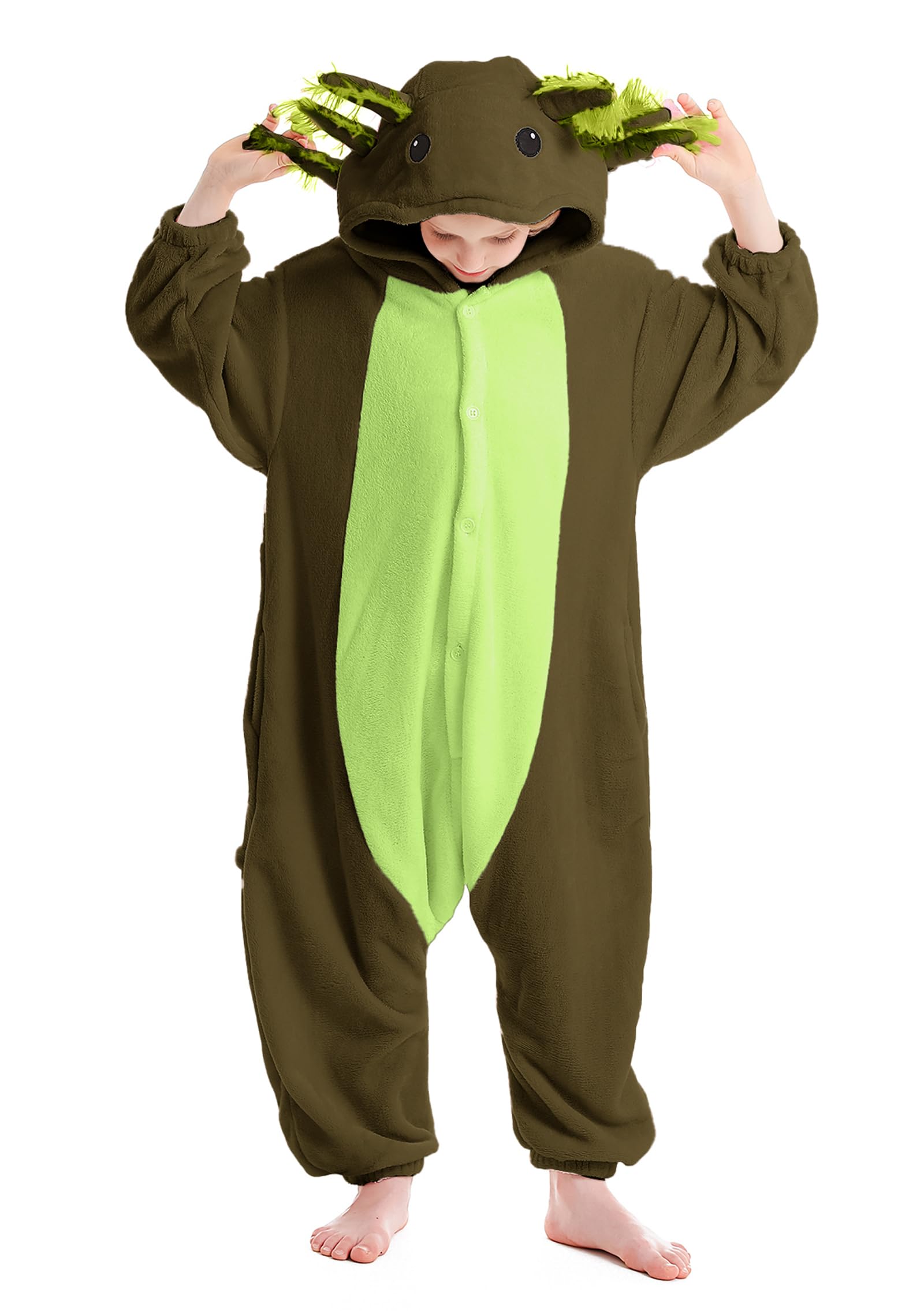 Onesie Atoz Axolotl Animal Green Para Crianças De 10 A 11 Anos