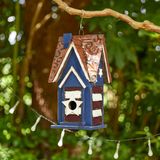 Casa De Pássaros Decorativa Glitzhome Patriotic Em Madeira Maciça 31cm