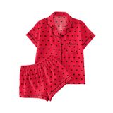 Conjunto De Pijama Feminino Sweatyrocks Com Estampa Fofa De Manga Curta
