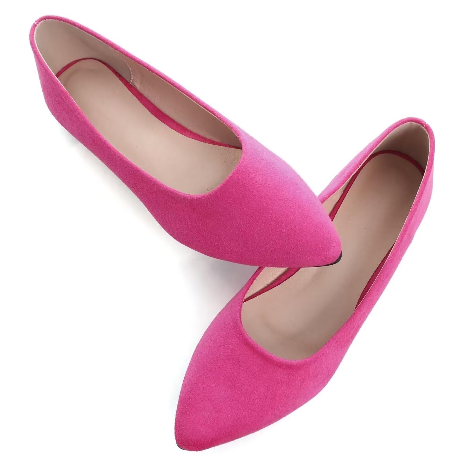Sapatos Sociais De Camurça Rosa Da Ballet Flats Sailing Lu Para Mulheres, Tamanho 7,5