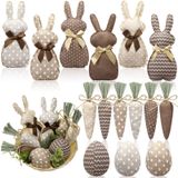 Decorações De Páscoa Hahafelt Rustic Farmhouse Bunny 18 Unidades
