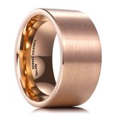 Aliança De Casamento King Will Glory Em Carboneto De Tungstênio Em Ouro Rosa 12 Mm