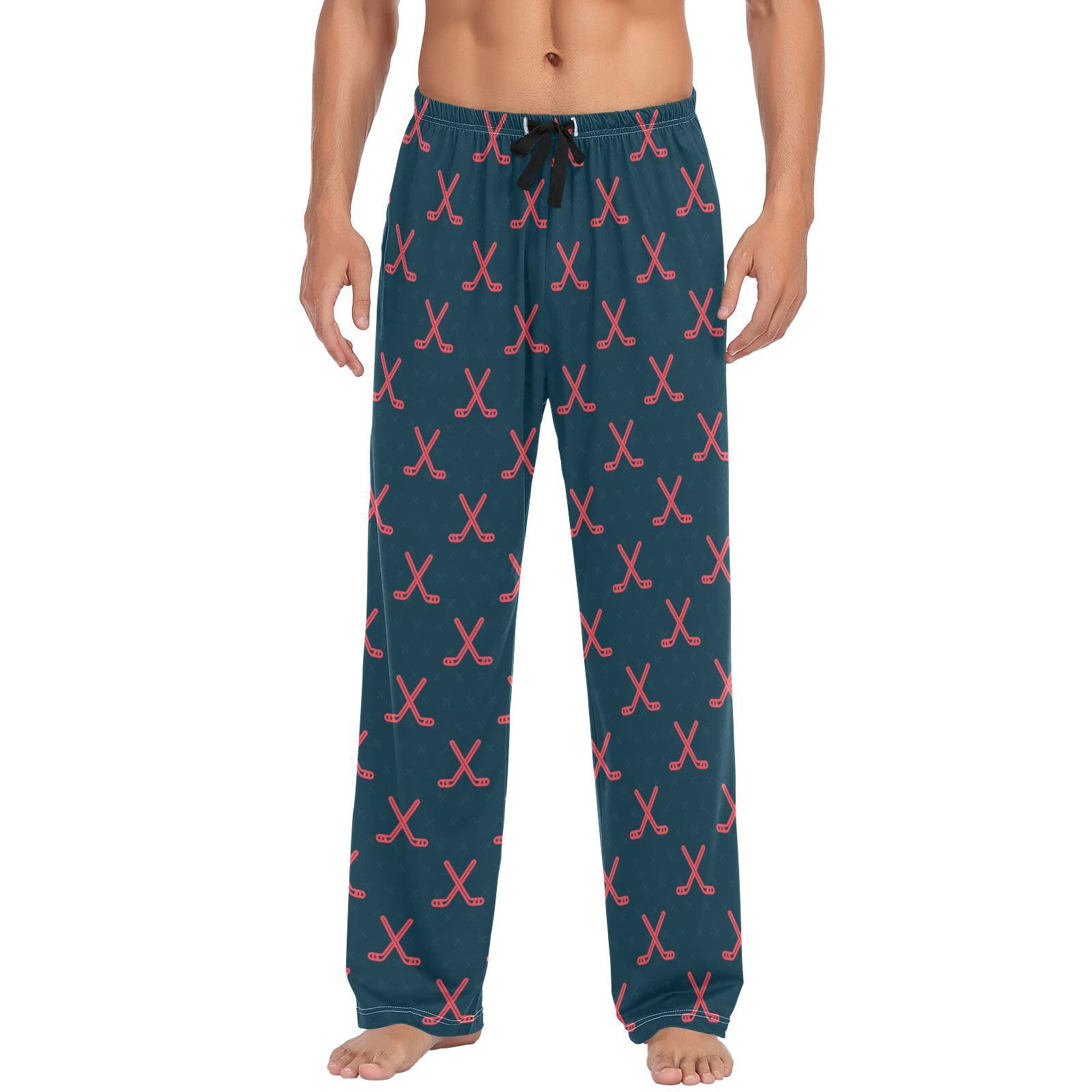 Calças De Pijama Ollabaky Ice Hockey Sport Pattern Para Homens