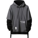 Moletom Masculino Com Capuz Moshtashio Colorblock, Casual, Cinza, Gg