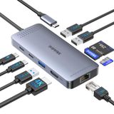 Hub Usb C Ethernet 9 Em 1 Com Hdmi 4k @30hz 100w Pd Para Macbook