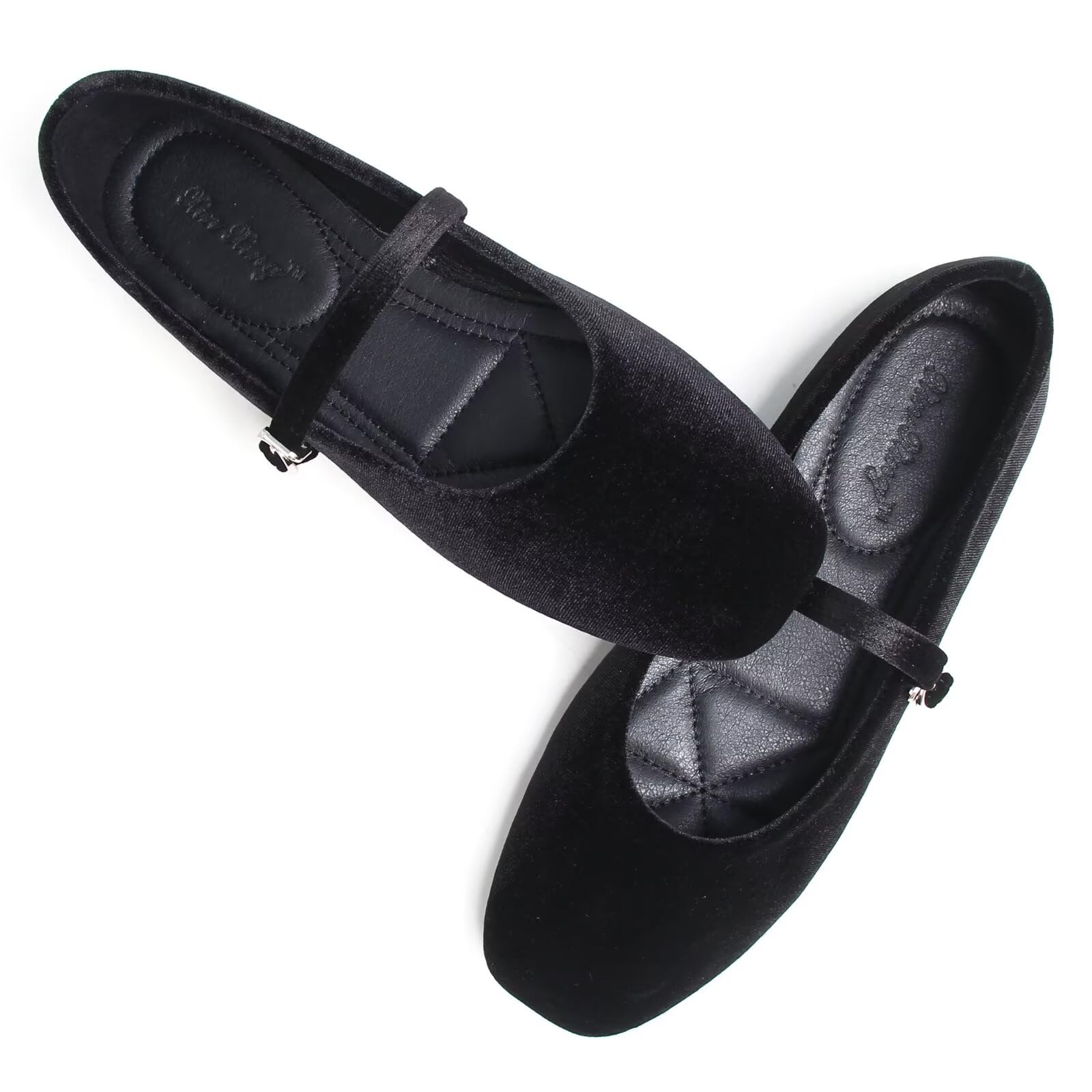 Sapatilhas De Balé Wenjiazhizhi Suede, Arrastão, Bico Quadrado, Preto 43