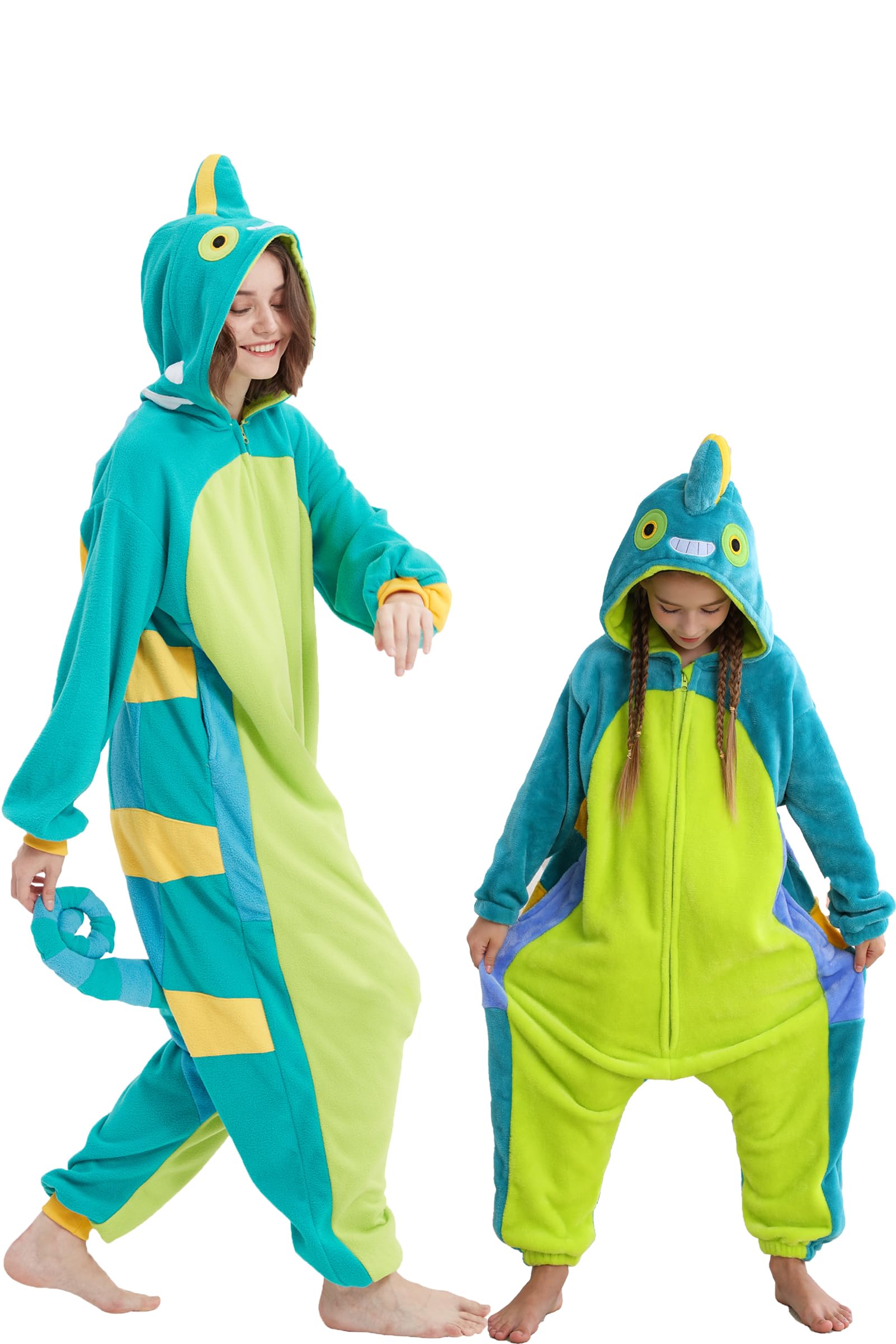 Fantasia De Cosplay De Camaleão Onesie Darkcom Para Mulheres/homens