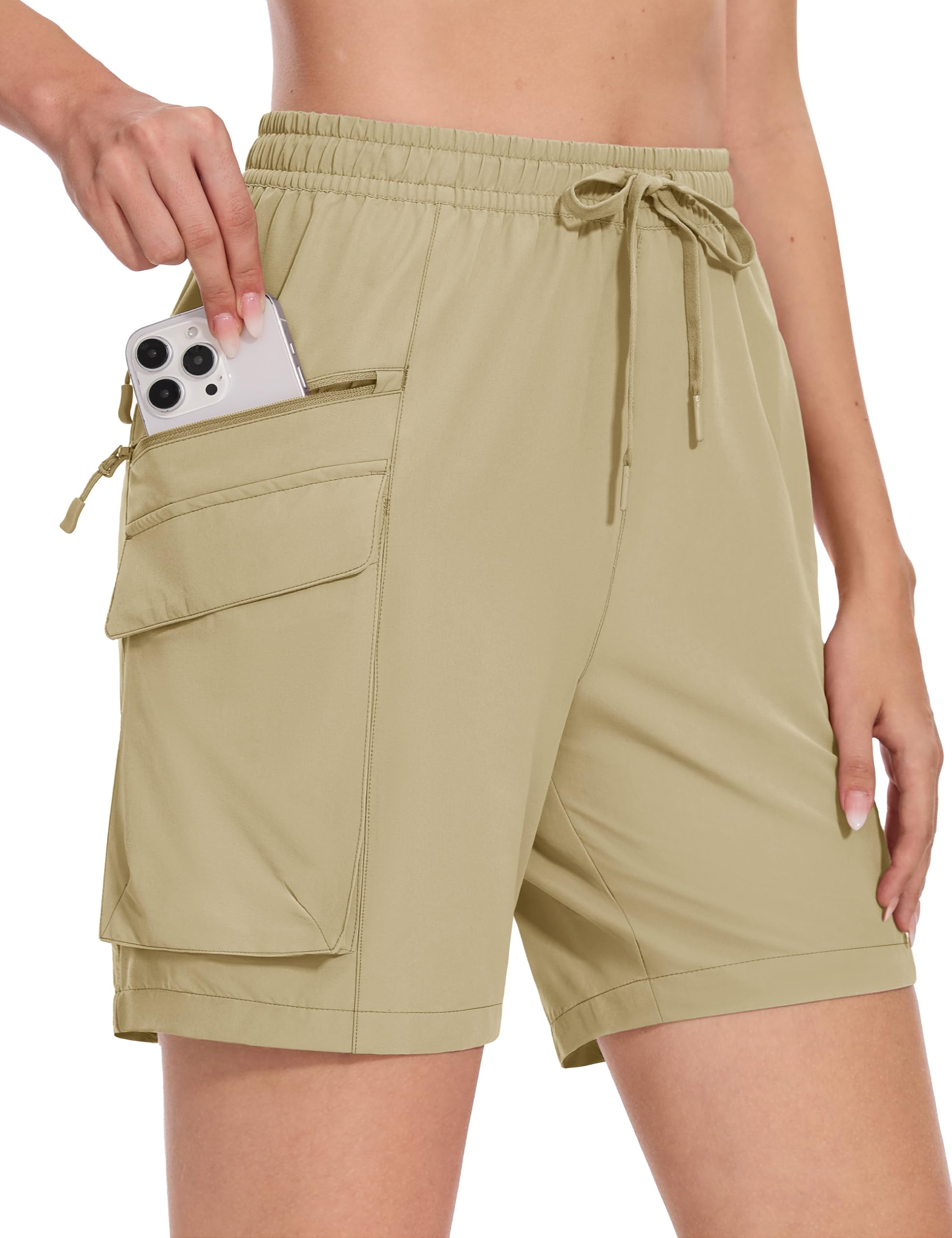 Shorts Magcomsen Quick Dry Com Bolsos Para Caminhada E Carga Para Mulheres