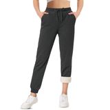 Calça De Moletom Feminina Tacvasen Forrada Com Lã Sherpa Cinza De Inverno L