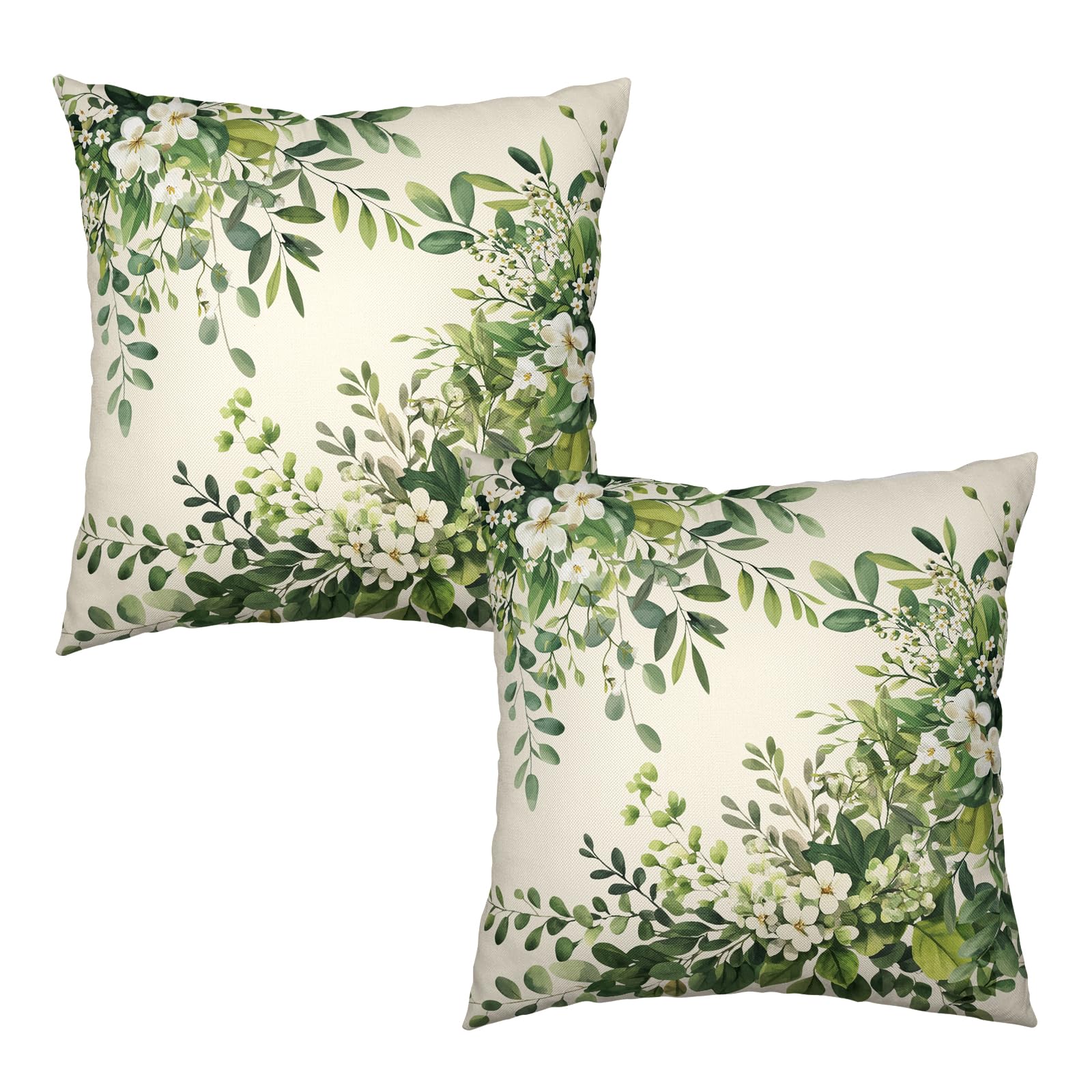 Capas De Travesseiro Wnoesat Eucalyptus Leaves Florais 60x60cm Conjunto De 2