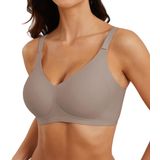 Sutiã Feminino Poseshe, Sem Fio, Cobertura Total, Cor Café