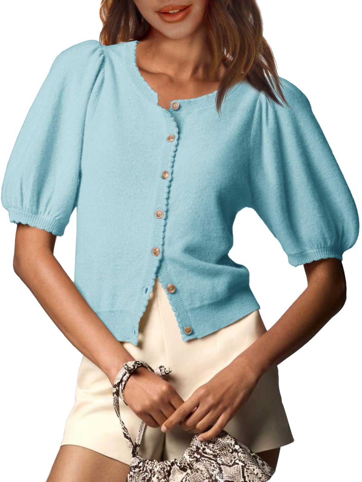 Casaco Feminino Saodimallsu De Manga Curta Com Botões