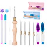 Kit Punch Needle Cheloment Com Caixa De Armazenamento, 2 Conjuntos Com 5 Agulhas