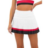 Saias De Tênis Fisoew, Bloco Colorido De Cintura Alta Com Shorts Femininos