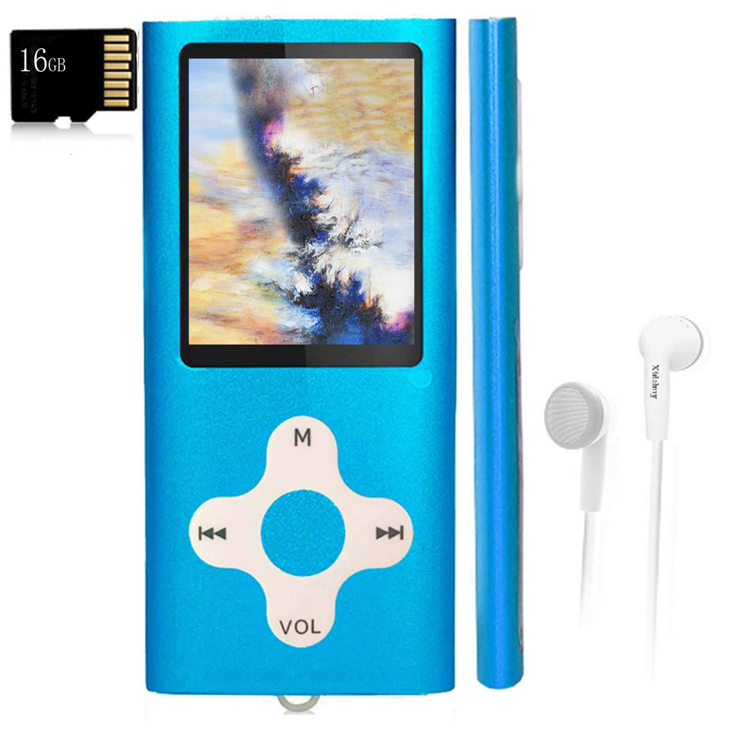 Leitor Mp3 Xidehuy 16gb De Cartão De Memória Com Ecrã Lcd De 1,8"