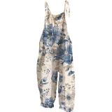 Macacões Marsvovo Com Estampa Floral Para Mulheres Boêmias 3gg Azul Claro