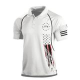 Camisa Polo Harglesman Masculina Patriotic American Flag 4xl Branca