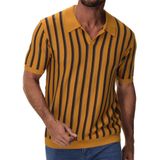Camisa Polo Masculina Iwoo, De Malha, Manga Curta, Listrada, Amarela, Tamanho Gg