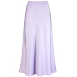 Saia Longa, Acetinada, Seda, Elegante, Em Linha, Maxi Lilás, Feminina